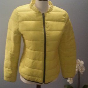 Old Navy canary yellow light puffer jacket EUC